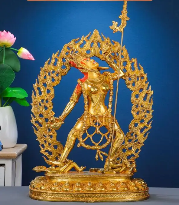 Большая буддистская Золотая позолоченная Будда размером 38 см статуэтка Будды из