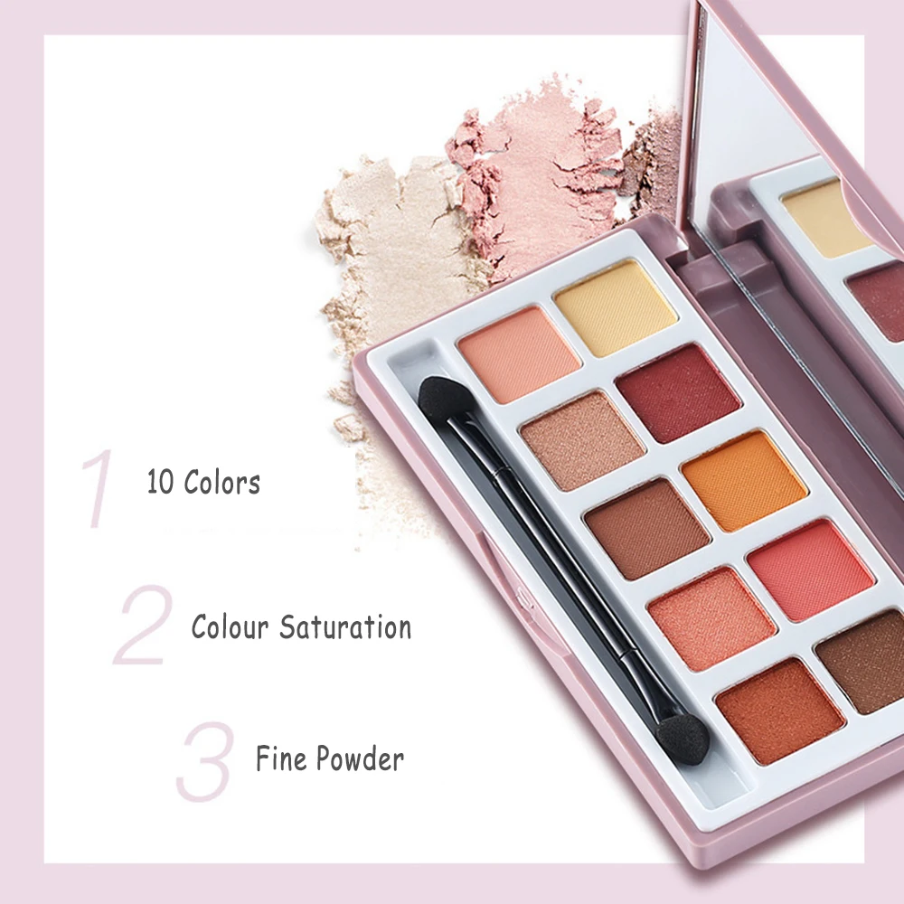 Матовый телесный 10 цветов блестящие тени для макияжа Pallete матовые тени для век Палитра мерцающие алмазные тени для век порошок пигмент TSLM1