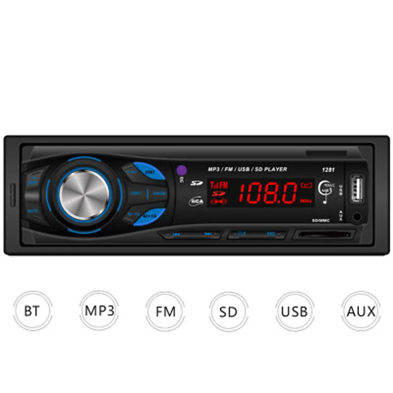 Авторадио автомобиля радио Aux bluetooth FM стерео аудио MP3 приемник USB Радио 1 din