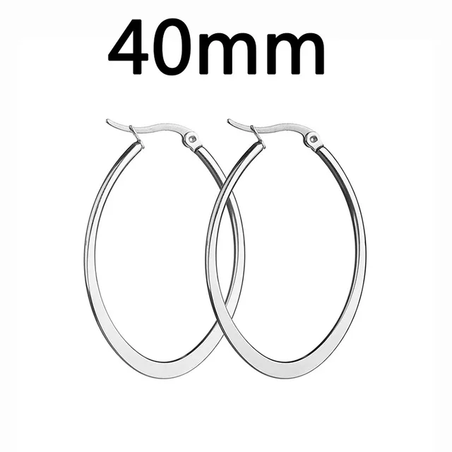 Женские овальные серьги кольца Eleple круглые подвески из титановой стали