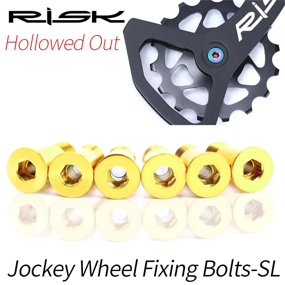 

Bike Rear Derailleur Jockey Wheel Fixing Bolts,Hollow TC4 MTB Road Bicycle Derailleur Roller Screws,M5*14.2 Superlight Bolts