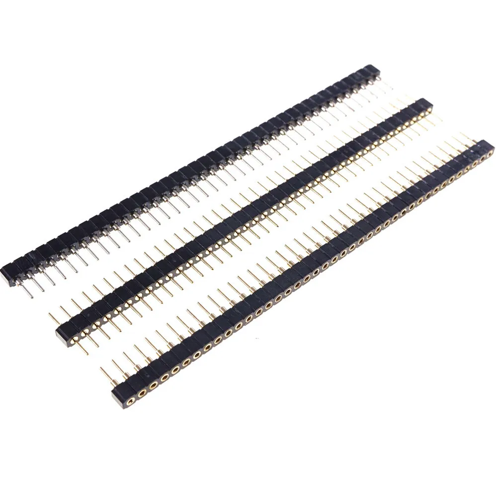 

2pcs SIP 40 Pin 2.0 mm Pitch 1x40 Pin Round Female Male Header Single Row Pin Header Socket Strip PCB Connector For Arduino 1x40