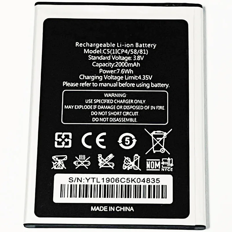 Аккумулятор 3 8 в 2000 мАч для OUKITEL C5 C5Pro|Аккумуляторы мобильных телефонов| |
