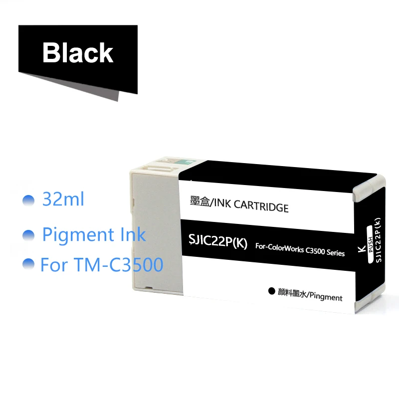 Совместим с картриджем чернил SJIC22P TM-C3500 для принтера Epson Colorworks C3500 пигментными