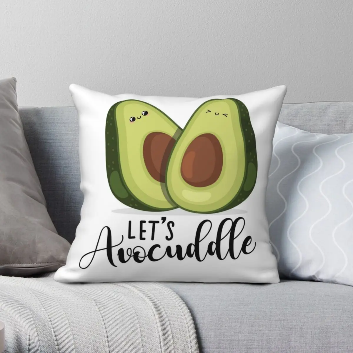 

Квадратная наволочка Avocuddle, полиэстер, лен, бархат, креативный Декор на молнии, чехлы на подушки для дома 18"