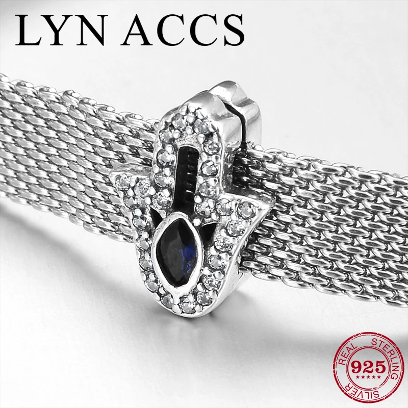 Горячая Распродажа 925 пробы серебро CZ рука Фатимы зло голубой глаз зажимы