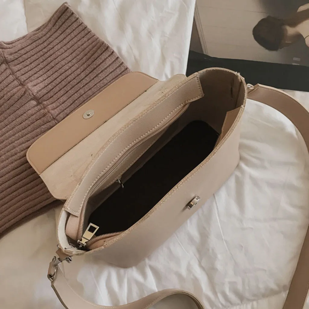 

Women's Shoulder Bags Fashion PU Leather Simple Leisure Messenger Bag Single Shoulder Small Flap Crossbody Bag #LG