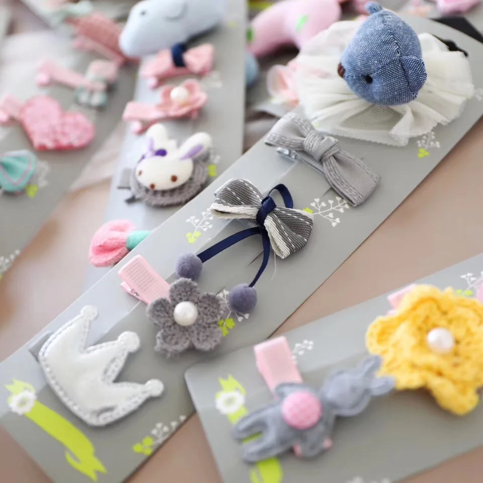 5 шт./компл. ручной работы заколки для волос девочек маленькой девочки детские