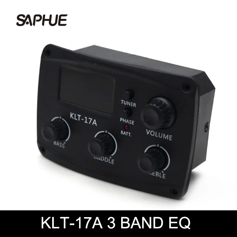 

KLT-17A Acoustic Guitar EQ Preamp 70*48mm with Digital Procedding Tuner 3 Band EQ Equalizer with Tuner Guitar Pickup