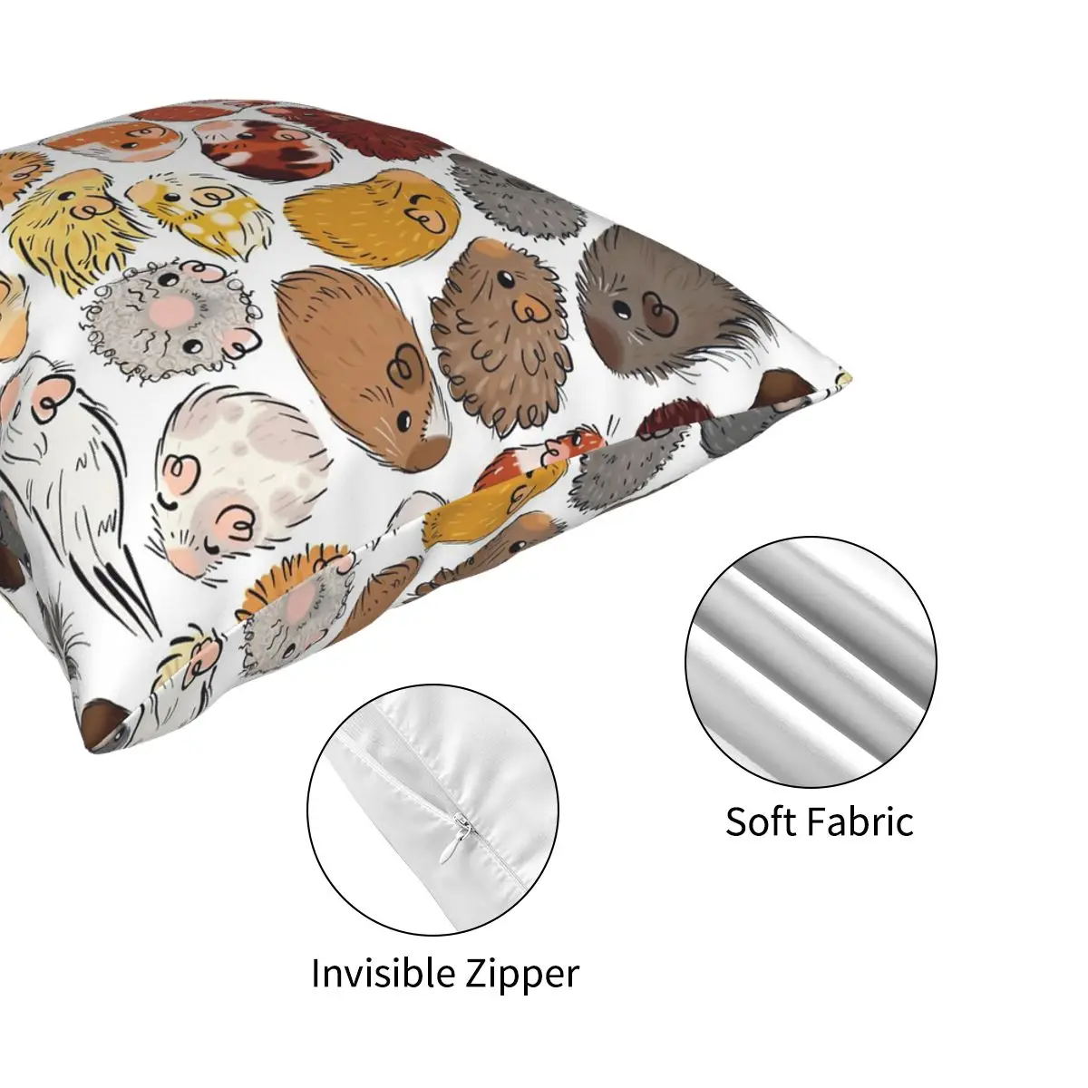 Морская свинка градиентная квадратная Подушка Чехол из полиэстера с узором на