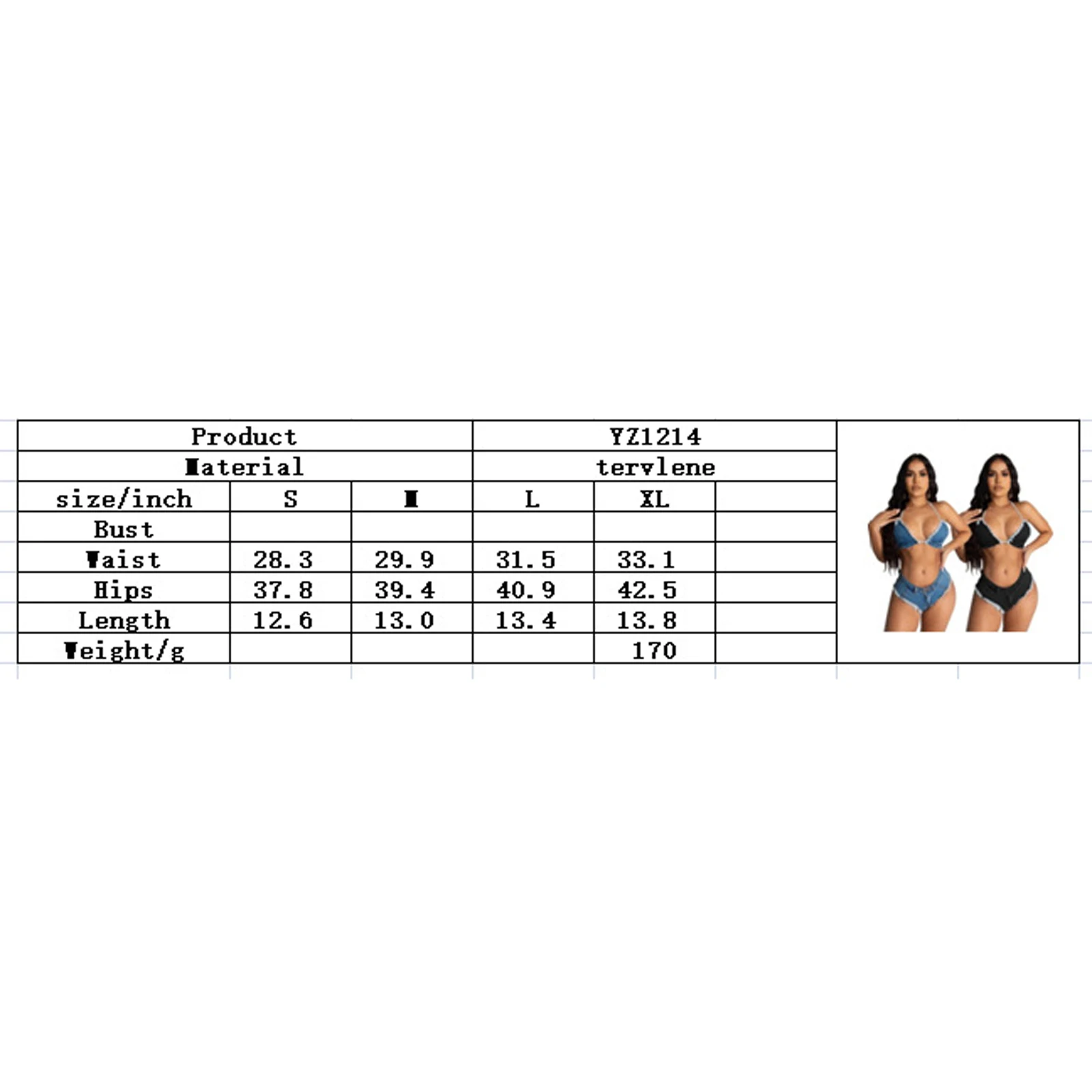 Женский раздельный купальник для взрослых и женщин оригинальный джинсовый