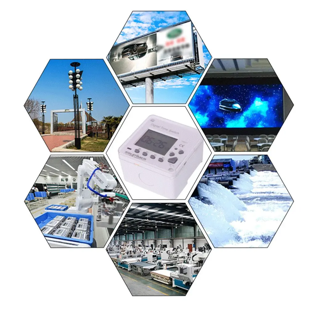 

SINOTIMER TM617 Lcd Display Back-light 7 Days Weekly Digital Electronic Timer Lighting Switch With Backlight And Cover