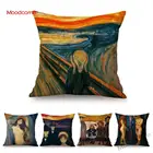 Чехол для подушки Эдвард мунч, норвежский художник крик, всемирно известная картина маслом, абстрактное искусство Галли, чехол для диванной подушки, льняная наволочка для автомобильной подушки