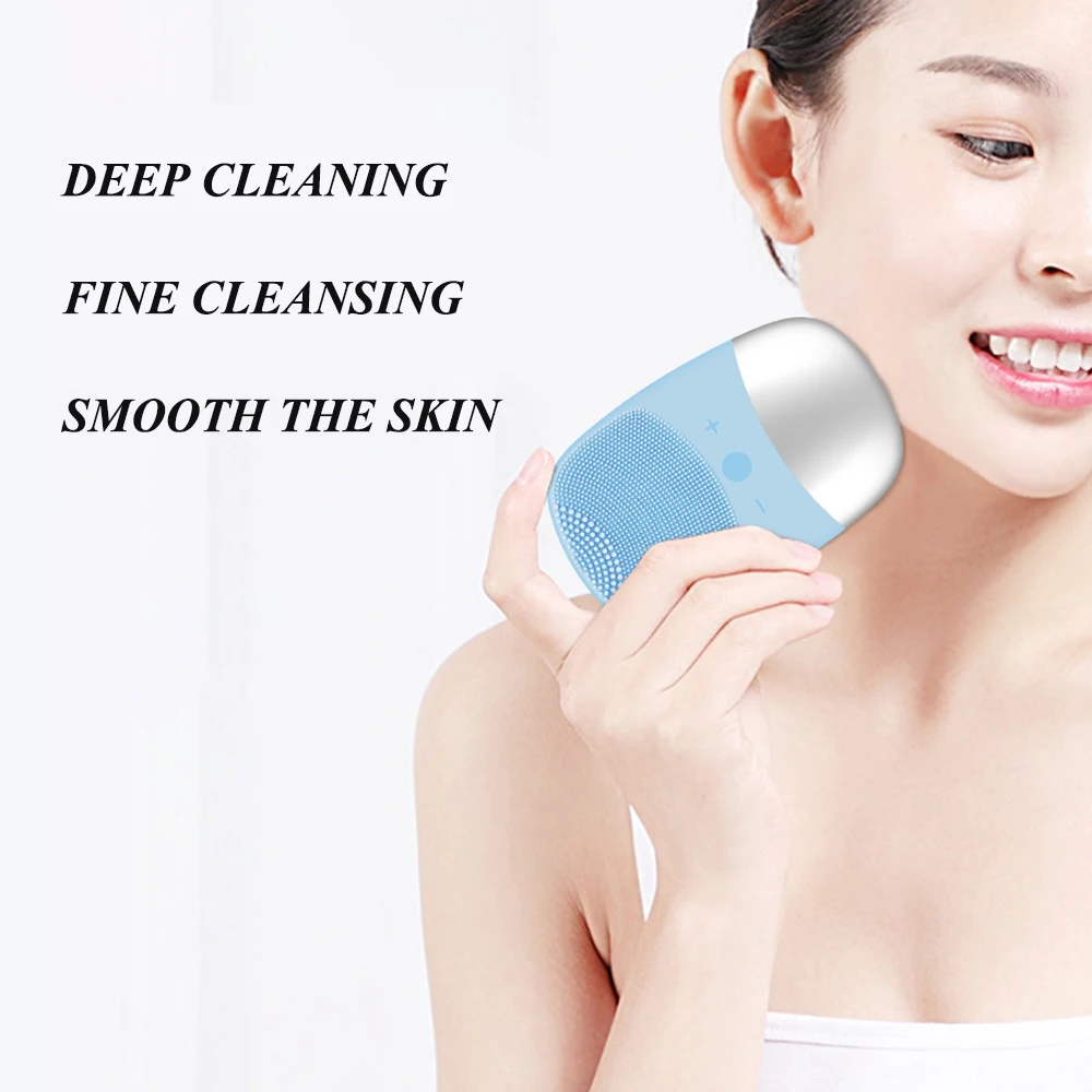 2 шт. электрическая звуковая Очищающая щетка для лица Вибрационный очиститель IPX7