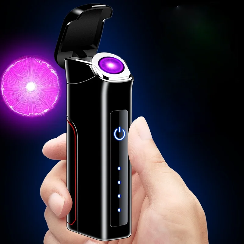 

Rotating Arc, Replaceable Battery Personality Creativity Touch Sensor USB High-end Rechargeable Lighter Smoking Accessories