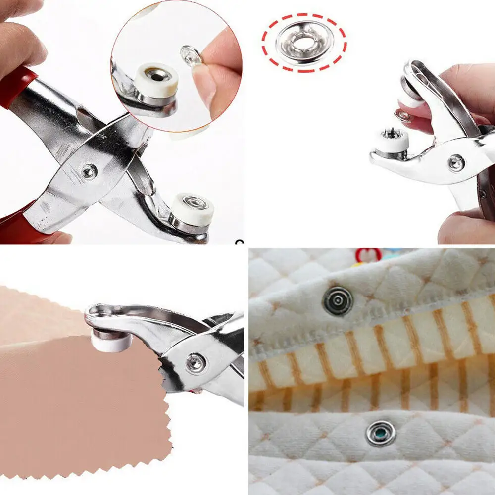 

1sets Snap Button Buckle Sewing Snap Buttons Fasteners Press Studs Poppers with Tool Pliers Snap Fasteners Button Set