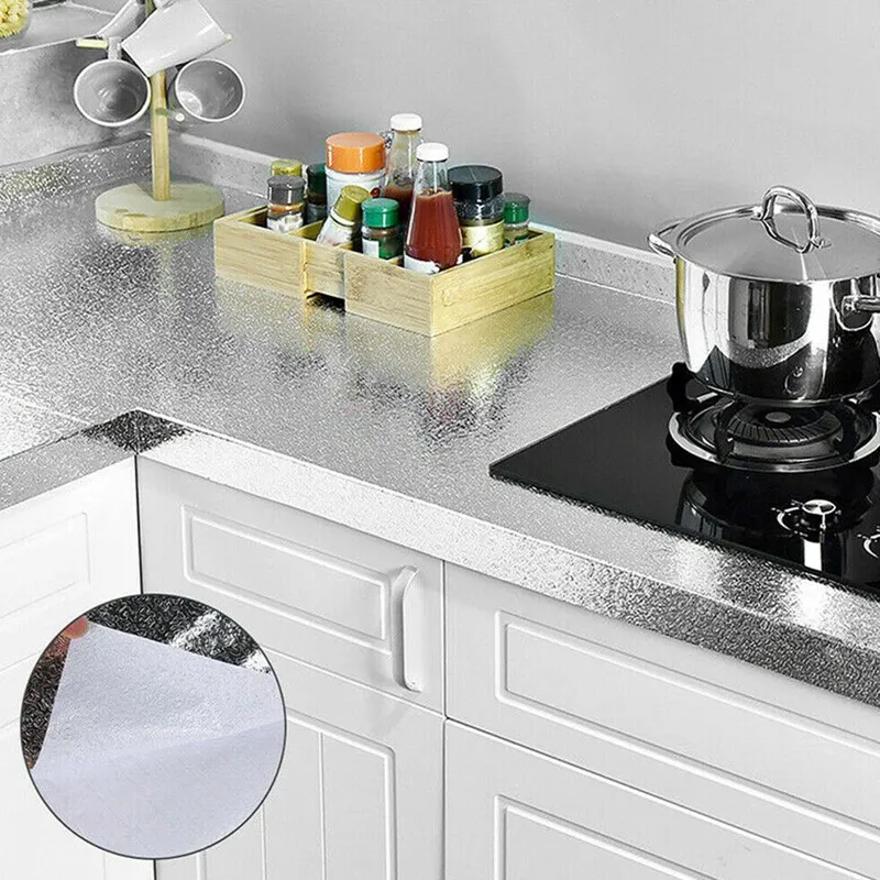 

Waterproof Oil Proof Aluminum Foil Self Adhesive Kitchen Wall Sticker New