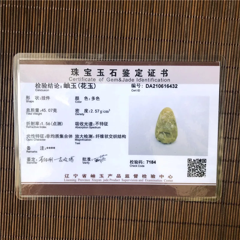 

Natural xiuyu jade A HandCarved Kirin jadeite jade green jade pendant jade Buddha jewelry jade necklaces jewelry