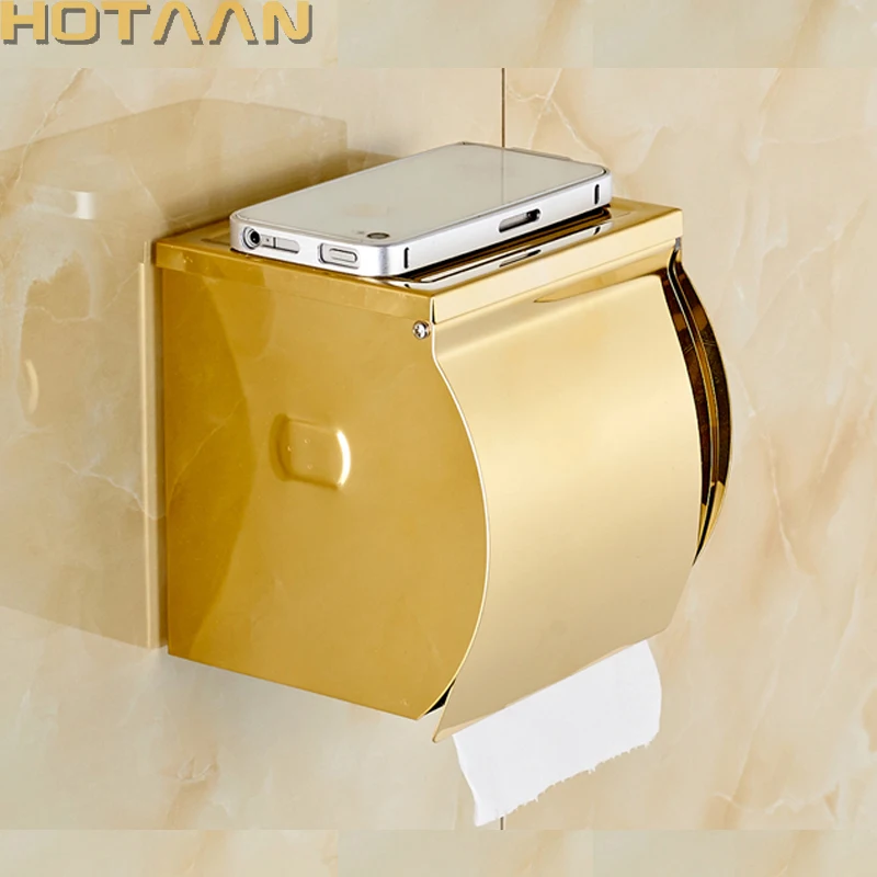 

Luxury Gold SUS 304# Stainless Steel Bathroom Toilet Roll Paper Holder Box Concealed Wall Mounted Recessed Wall Embedded YT-1092