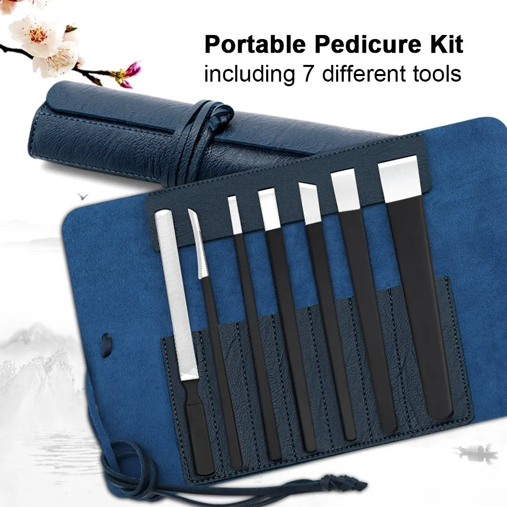 

7PCS Portable Pedicure Kit Foot Files Set Exfoliating Removing Dead Skin Callus Foot Skin Care Tool Set Salon Pedicure Tool Kit