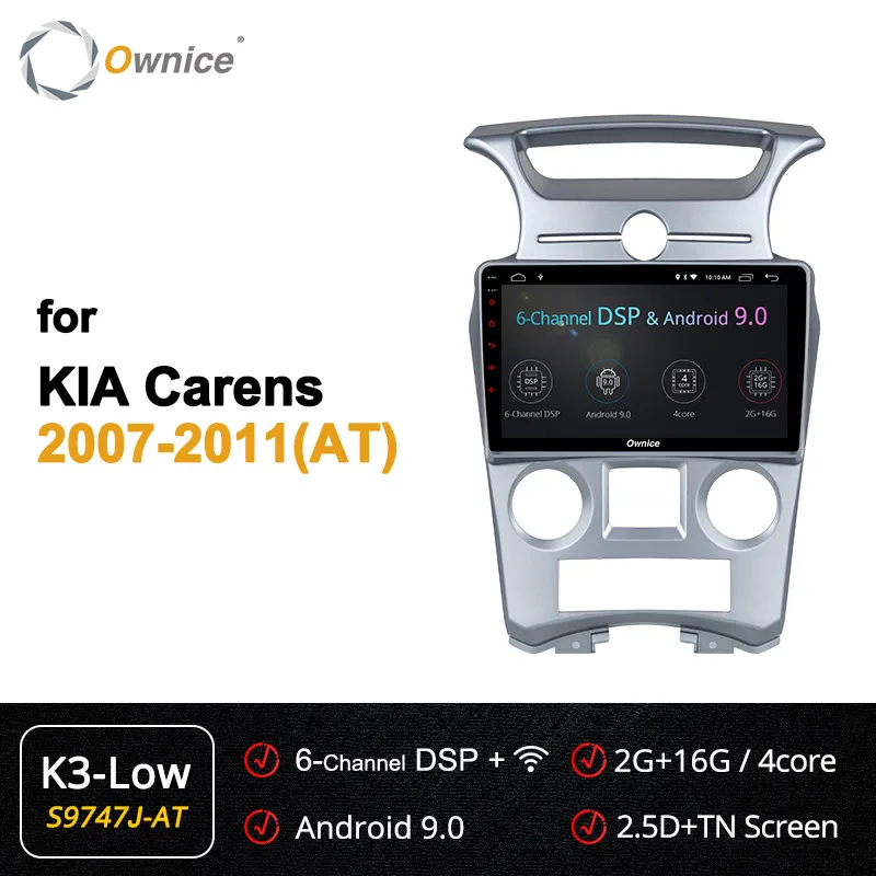 Ownice K3 K5 K6 Octa Core Android9.0 автомобильный DVD стерео радио gps плеер для Kia Carens 2007 2008 2009 2010 2011 4G DSP 360 панорама - Цвет: S9747-2 K3-Low
