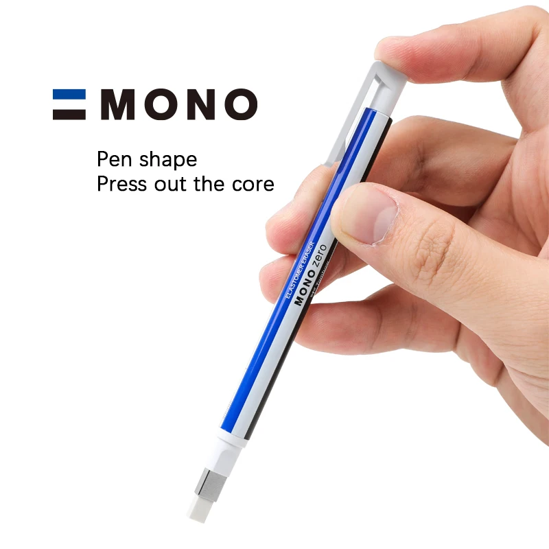 Резинка в виде ручки TOMBOW MONO Zero, форма круглая/квадратная, наполнение, для исправлений в рисовании и офисной работе.
