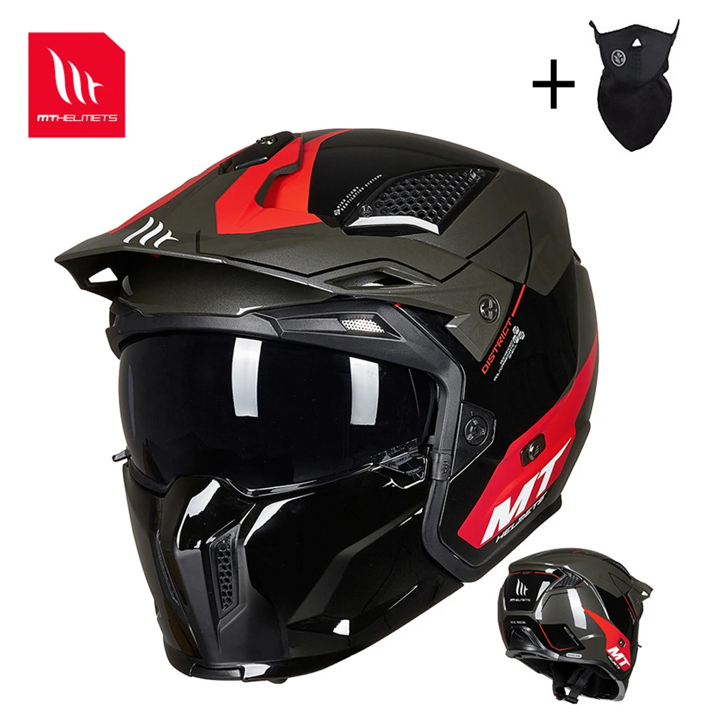 

MT Vintage Full Face Motocycle Helmet Motocross Safety Downhill DH Mtb Dirt Bike Helmets Off-road Motorbike Casco Moto Men Women