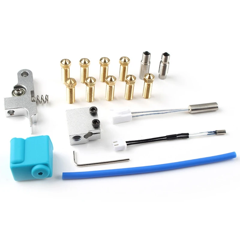 

For Artillery 3D Printer Sidewinder X1 Genius Nozzle Hotend Silicone Sleeve Thermistor Heating Pipe Heated Block Kit