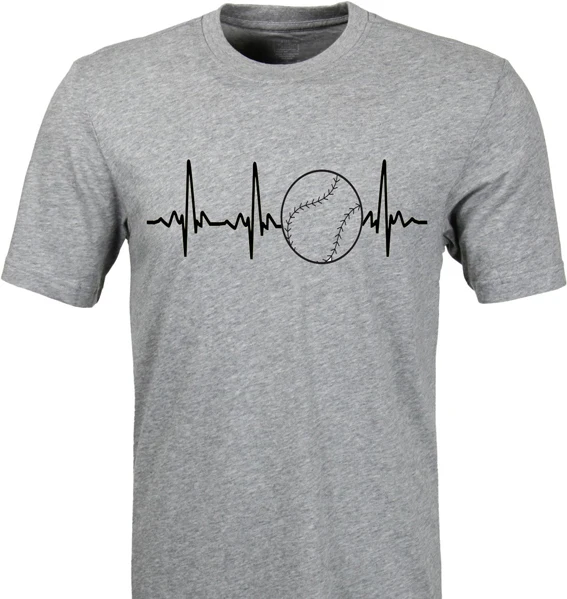 

2020 On Sale New Fashion Summer 100% Cotton T Shirt Fashion Pulse Heartbeat Baseballer Printing Cotton T Shirts