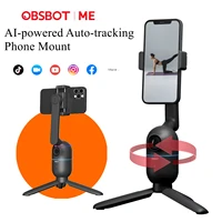 obsbot me ai powered phone mount auto tracking phone mount with wide angle sensing camera for vlogging streaming video calls