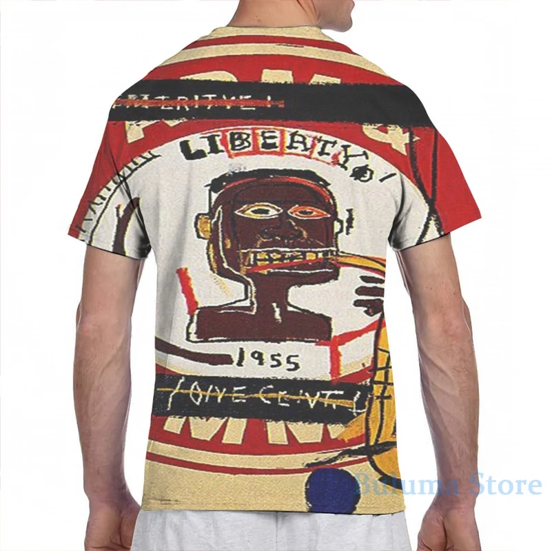 Футболка Basquiat Liberty для мужчин и женщин модная тенниска со сплошным принтом