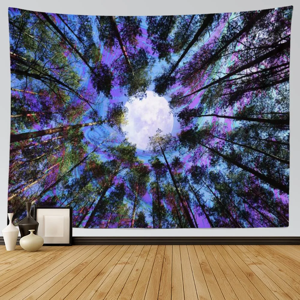 Настенный Гобелен SepYue Forest с Луной украшение в стиле хиппи спальни бохо домашний