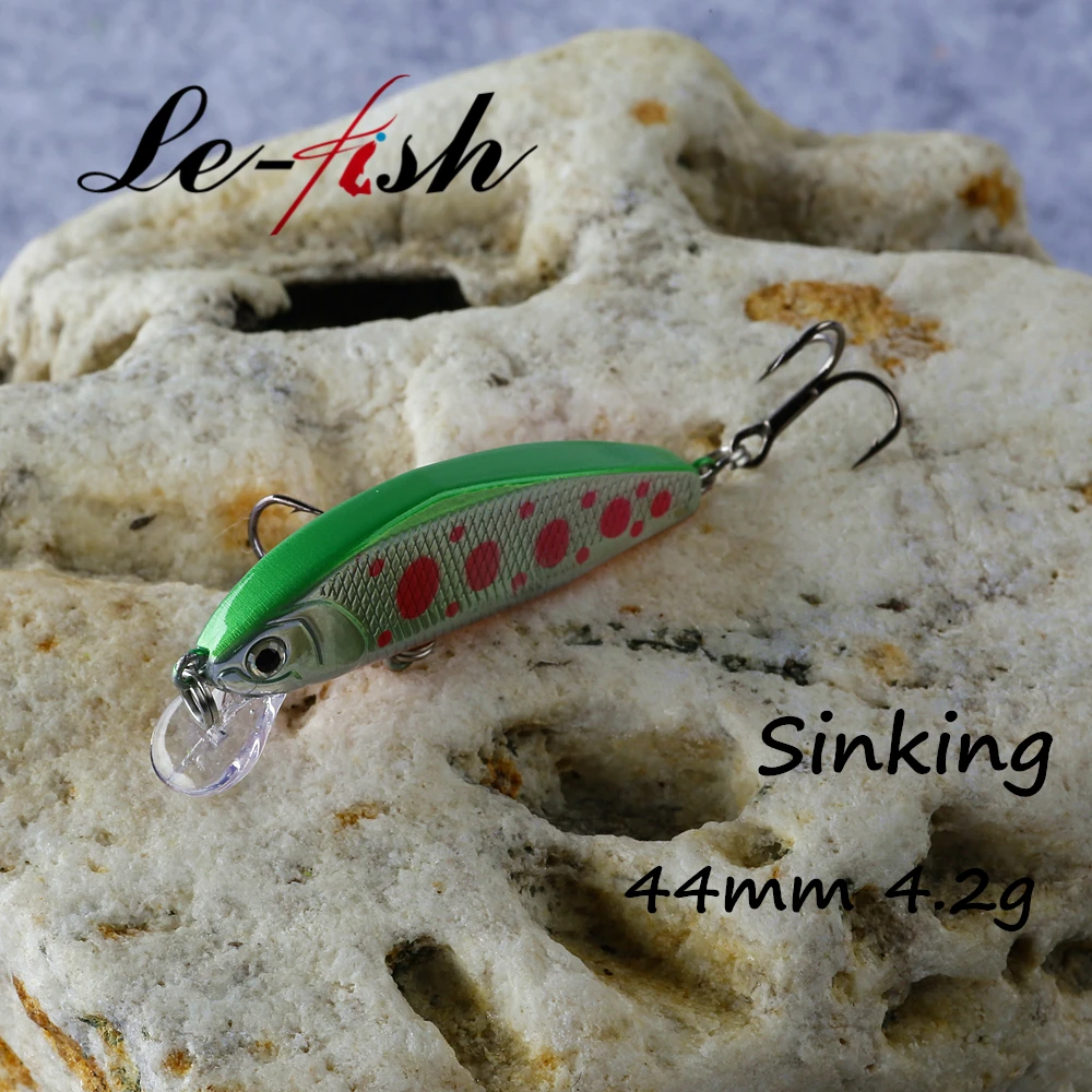 

Le fish Peche Leurre Japan Pesca Hard Fishing Lure 44mm 4.2g Sinking Stream Minnow Artificial Bait Bass Perch Pike Salmon Trout