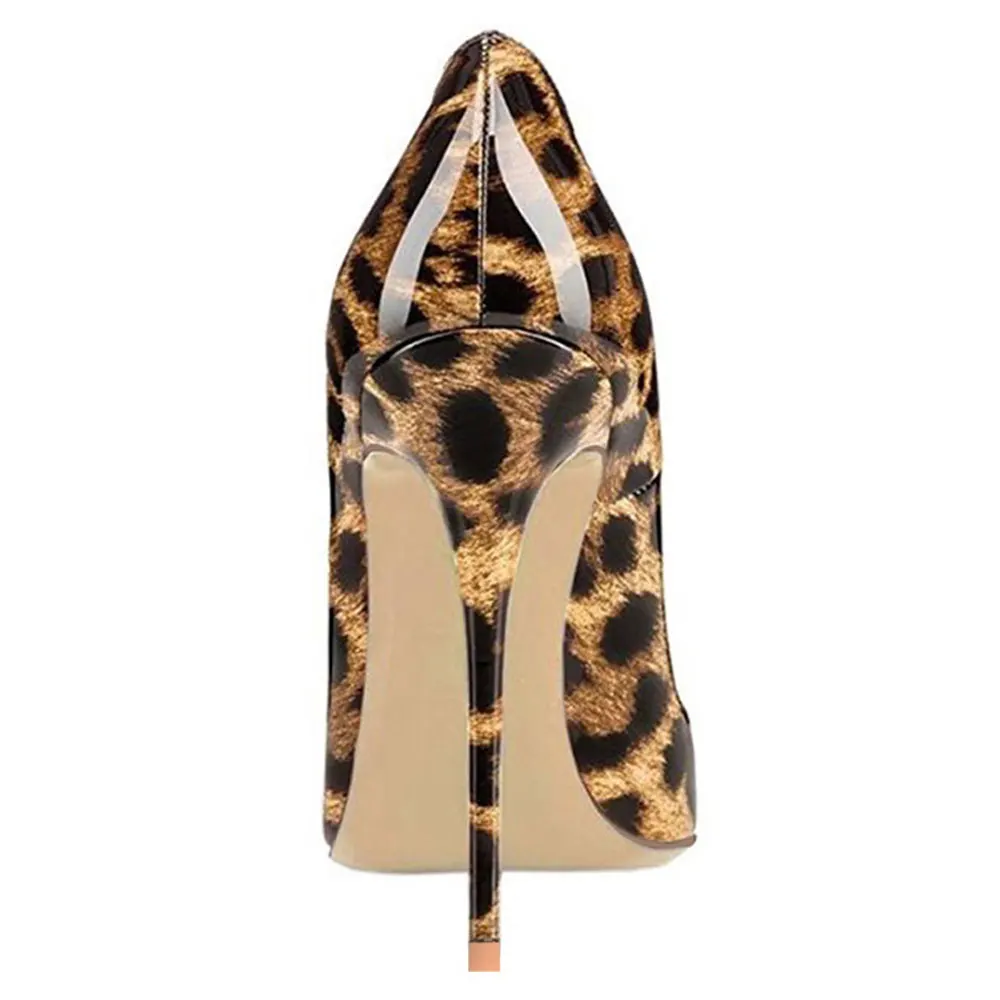 GENSHUO/2019 новинка женская обувь сексуальная леопардовым принтом из лакированной