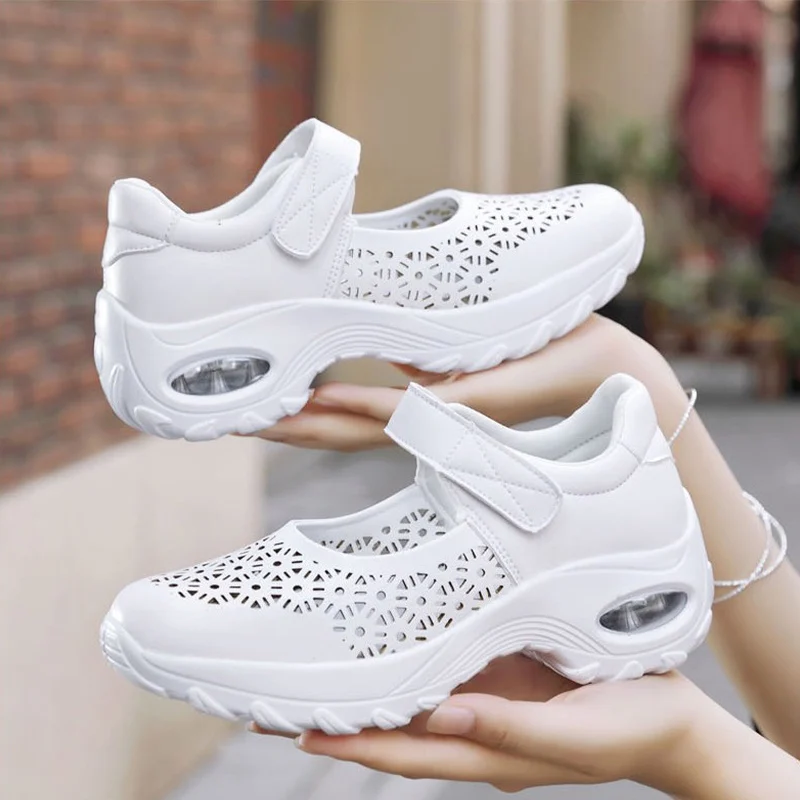 

Hook Loop Sneakers Women Air Cushion Casual Shoes Platform Ladies Female Vulcanized Shoes Woman Summer Spring Footwear 2021 New