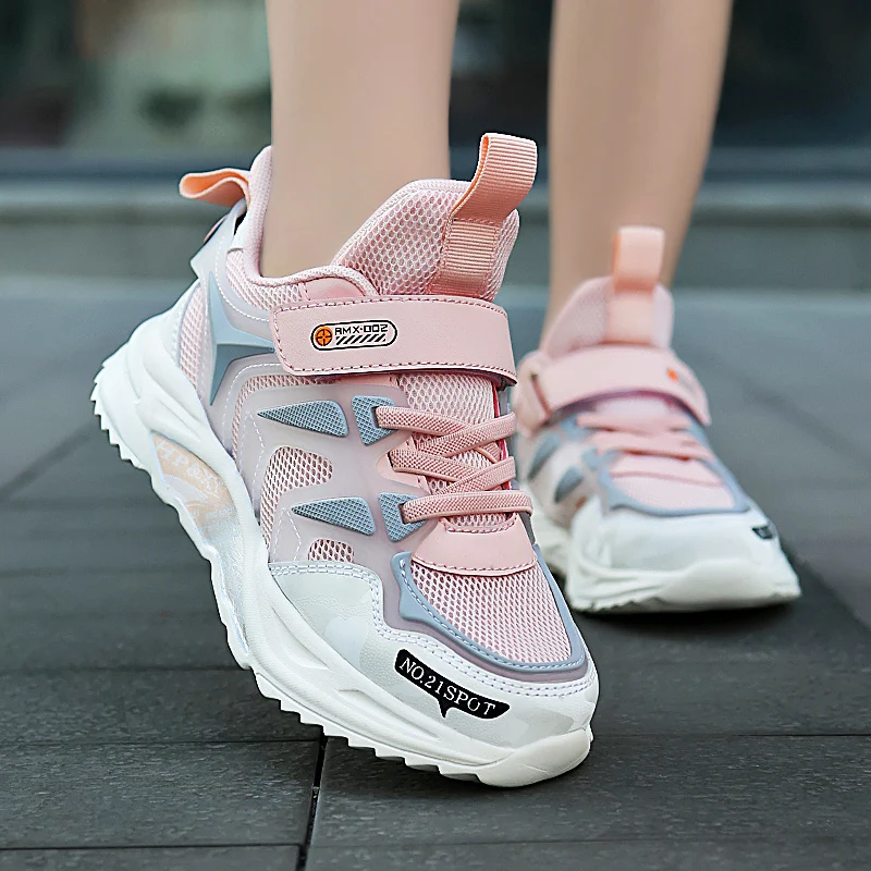 

New Cool Kids Girls Running Shoes Pink Purple Fashion Sports Shoes for Girl Soft Bottom Kids Baby Sneaker Mesh Toddler Girl Shoe