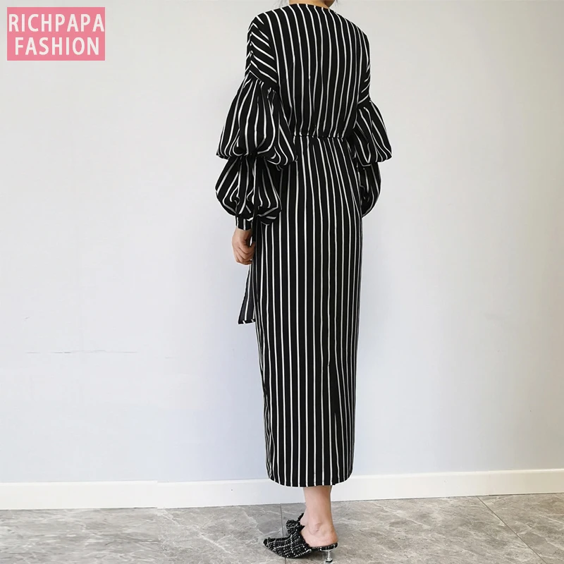 Vestidos Kaftan Abaya Dubai Arabic Women Long Striped Maxi Muslim Hijab Dress Caftan Marocain Turkish Islamic Clothing | Тематическая