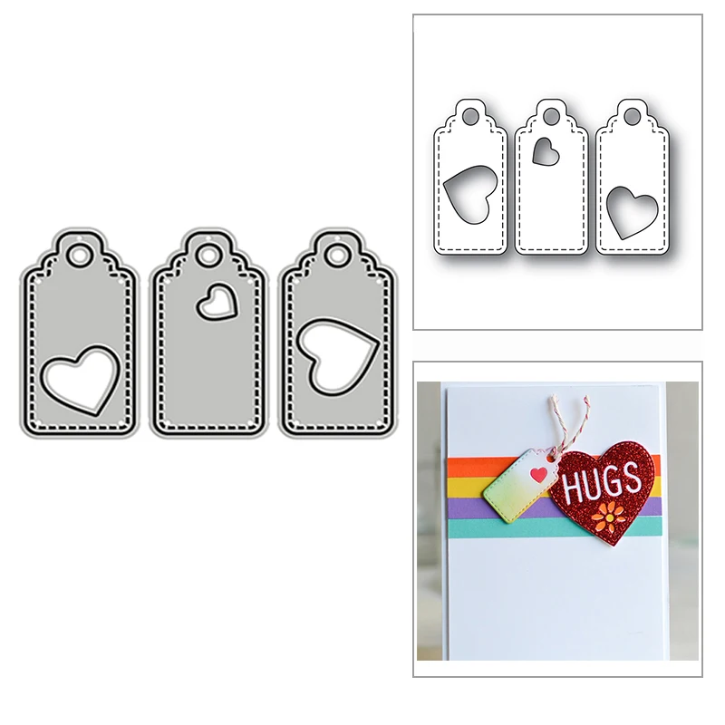 

Длинная любящая этикетка, новые металлические Вырубные штампы для скрапбукинга, изготовления бумаги и открыток, тиснение, Декор, набор без ...