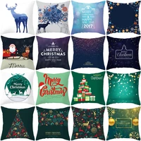 new cartoon christmas decor cushion cover home decoration starry sky throw pillow cover for sofa car santa claus elk pillow case