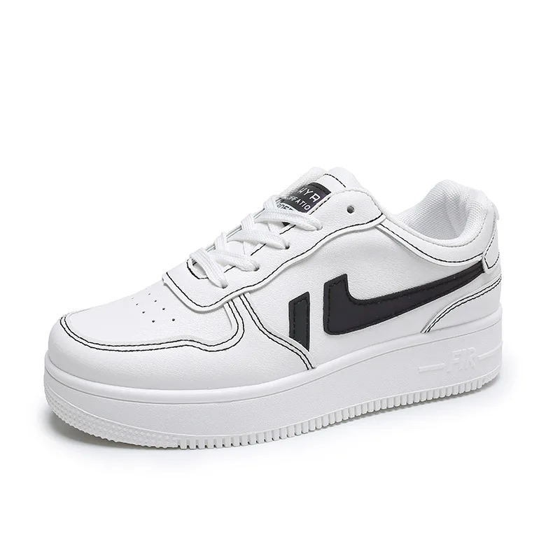 

Туфли женские на платформе, повседневная Студенческая обувь, плоская подошва, белые, весна