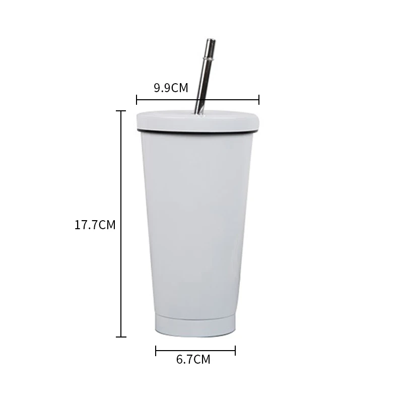 

Insulated Mug With Lid Stainless Steel Coffee Mug Drink Straw Travel Cup Vacuum Flask Metal Cup Tumbler Beer Mugs Tea Cup