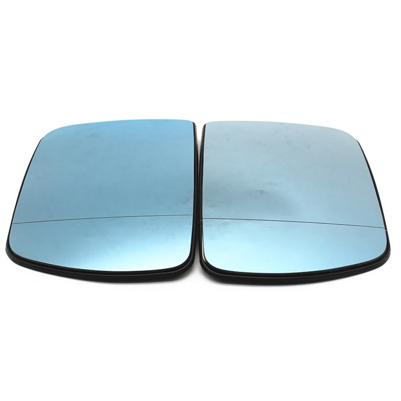

1 пара л + Р двери крыло зеркало стекло с подогревом синяя Левая Правая сторона для-BMW X5 E53 99-06 3.0I 4.4I нагрев зеркала заднего вида