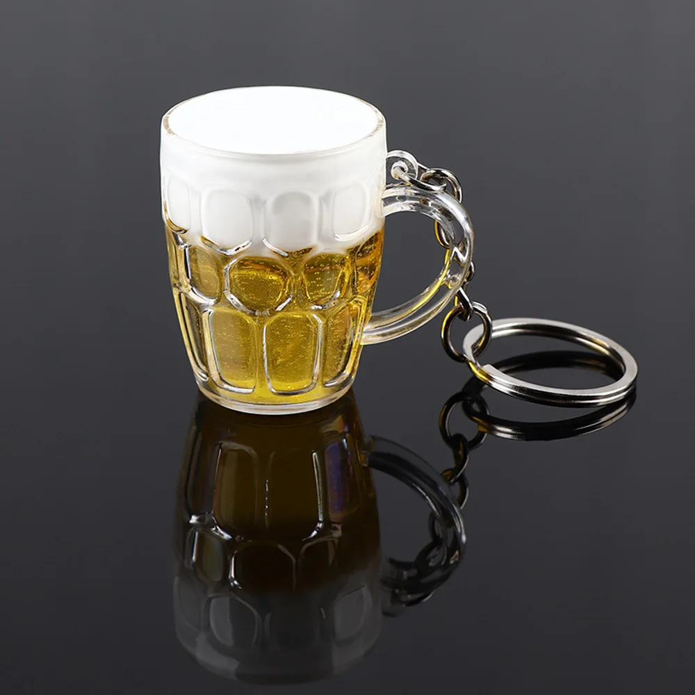 Брелок для ключей в виде пива из смолы мужчин и женщин подвеска ювелирные изделия