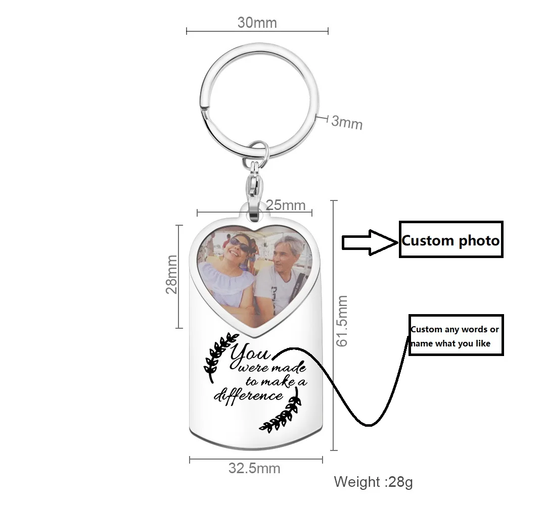 Брелок для ключей с фотографией и именем на заказ | Украшения аксессуары