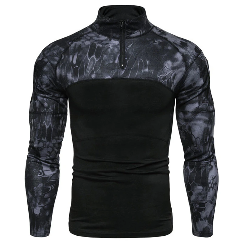 New mens Camouflage Tactical Military Clothing Combat Shirt Assault long sleeve Tight T shirt Army Costume | Мужская одежда