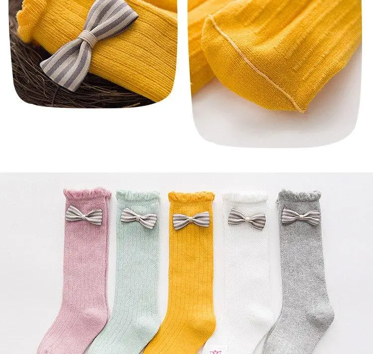 

Children Knee High Socks Girls In Tube Socks Infant Toddler Soft Cotton Long Tube Socks Girls Bow Princess Loose Ruffle Socks