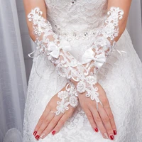 new bridal gloves ladies lace flower gloves female long wedding glove marriage engagement party ceremony accessories