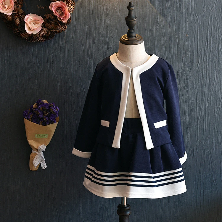 

Girls' New Fashion Spring Long Sleeve Tops And Skirt Suit