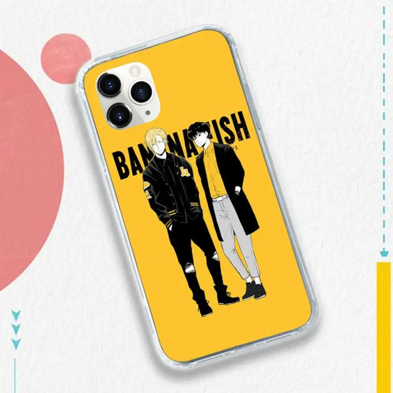 

Banana Fish Anime pattern Phone Case Transparent soft For iphone 5 5s 5c se 6 6s 7 8 11 12 plus mini x xs xr pro max