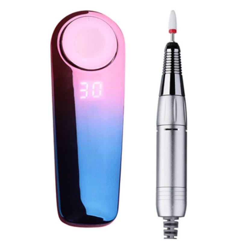 

30000RPM Rechargeable Portable Lightweight Electric Nail Drill Manicure Machine Pedicure Set Nail Tools LCD Display Battery